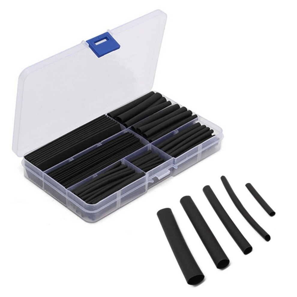 150Pcs Black Heat Shrink Tubing Tube Sleeving Car Wire Wrap Heatshrink Universal 9395123932613