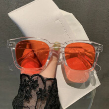 Ochelari de soare vintage dreptunghiulari unisex OIMG, compatibili cu designul retro la modă, ochelari casual Cat Eye, roșii transparenți