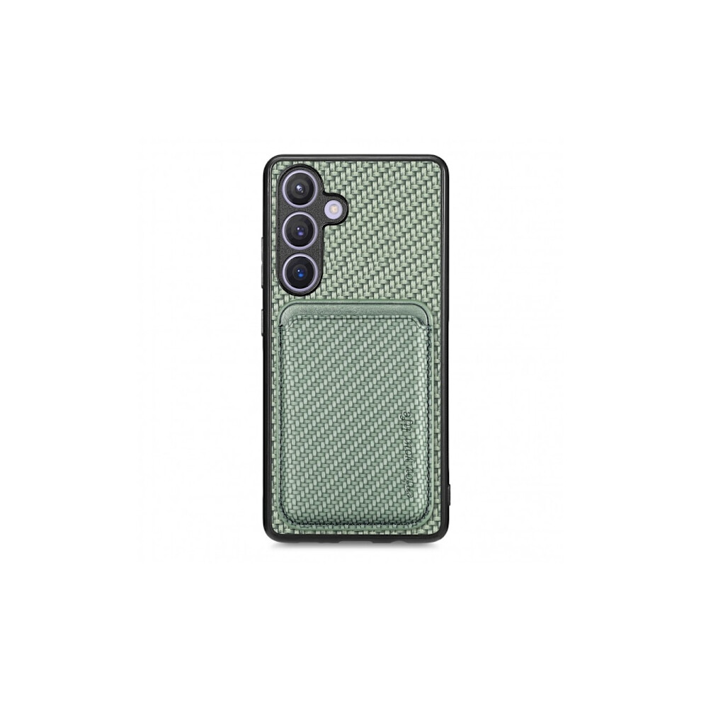 Compatible With Samsung S24 Plus Shockproof Case With Magnetic Card Holder Magsafe Rfid - Green 9395123935485