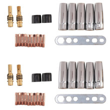 2x MIG-Verschleißteilesatz, geeignet für MB15-Drahtdurchmesser 0,8 mm, Teile: Gasdüse, Düsenstab, Stromdüse M6 0,8 mm