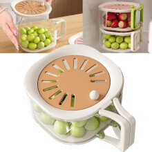 2-teiliges 2-in-1-Abtropf- und Aufbewahrungskorb-Set, multifunktionale Obst- und Gemüsewaschschüssel mit Sieb, Deckel und Griff, Küchenhelfer-Set