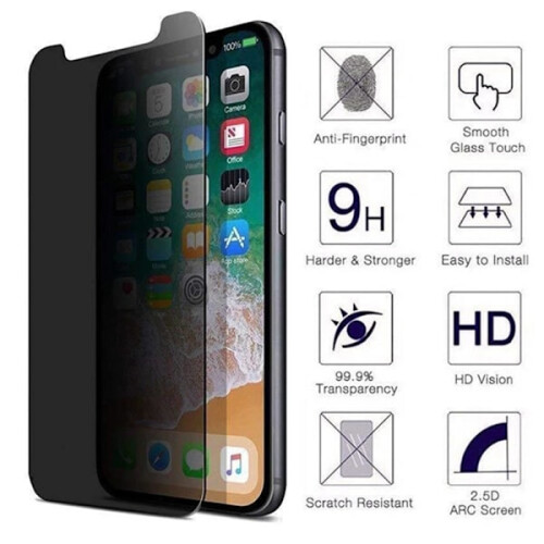 Προστατευτικό οθόνης Anti-Spy 0,3 mm συμβατό με iPhone12Black 1