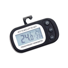 Refrigerator Fridge Thermometer Digital Freezer Room Thermometer Waterproof, Max/Min Record Function with Large LCD Display ( Black, 1)