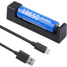 Ladegerät für 18650-Akkus, kompatibel mit 20700, 10440, 14500, 18500, 16340 und 17500, USB-Ladegerät mit einem Steckplatz für wiederaufladbare
