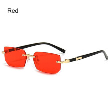 Randloze rechthoekige zonnebril Randloze zonnebril ROOD ROOD Rood