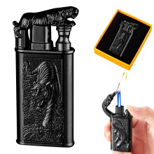Antorcha de llama vintage Uclet para camping y senderismo, resistente al viento, con bisel, para hombre. Antorcha de llama fresca y recargable de