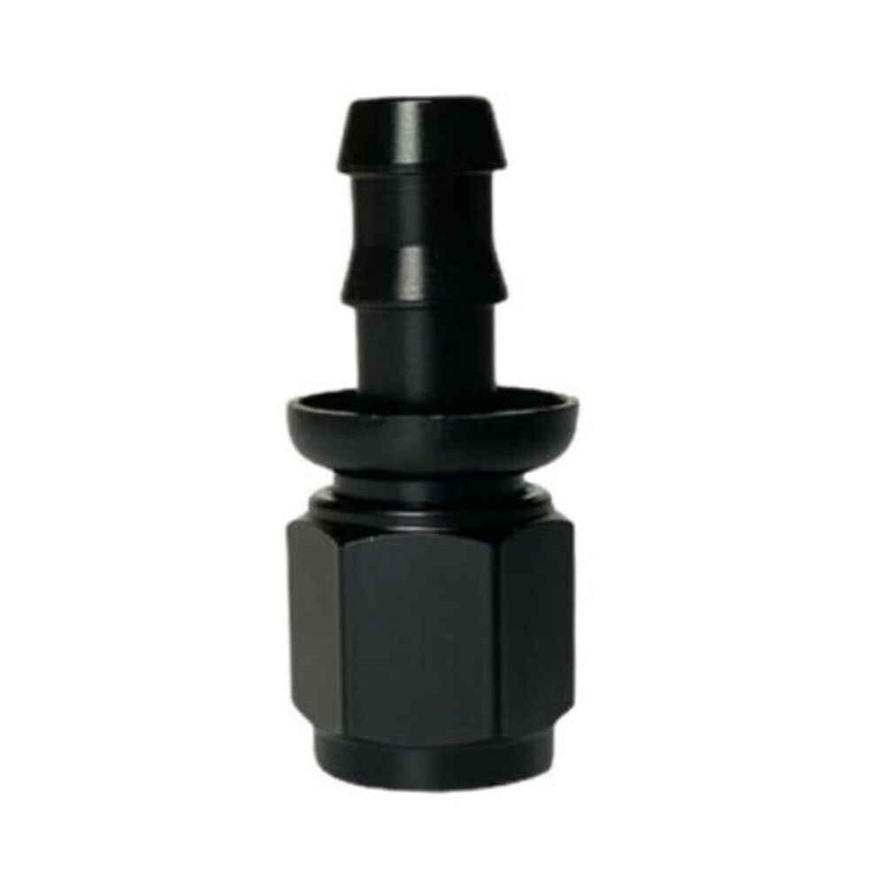 6An An6 Female To 3/8Â Straight Push On Barb Hose Adapter Swivel Fitting Black 9395123056425