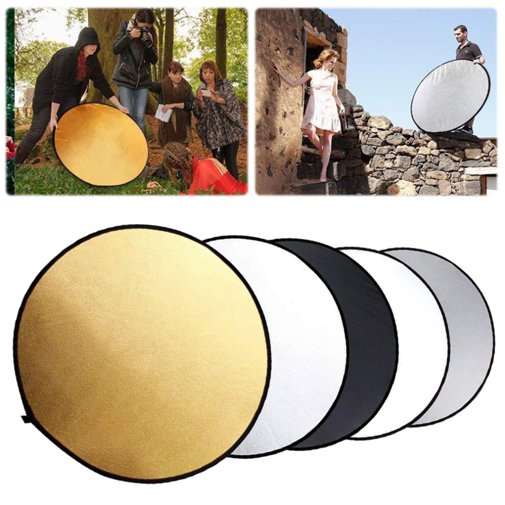 Jixopn 60Cm/80Cm 5-In-1 Portable Collapsible Photography Reflector With Bag, Multi-Disc Round Panel For Photo Studio Light 9395123056814
