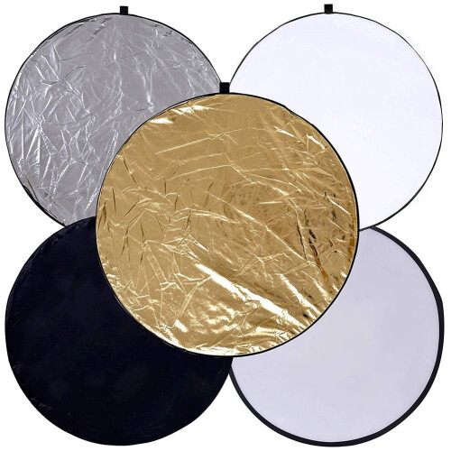 Jixopn60cm/80cm5-σε-1 Φορητός πτυσσόμενος φωτογραφικός ανακλαστήρας με τσάντα, στρογγυλό 1