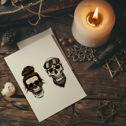 Σφραγίδες σιλικόνης με σκελετούς για το Halloween για κατασκευή καρτών, scrapbooking, 1
