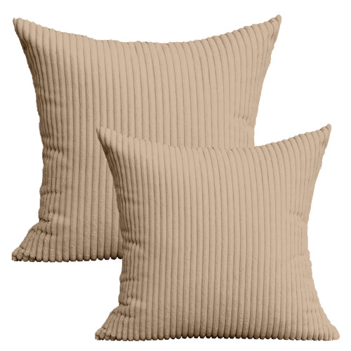 22" x 22" moderne, eigentijdse, overgangsstijl, grijs gestreepte polyester sierkussen (2 stuks)