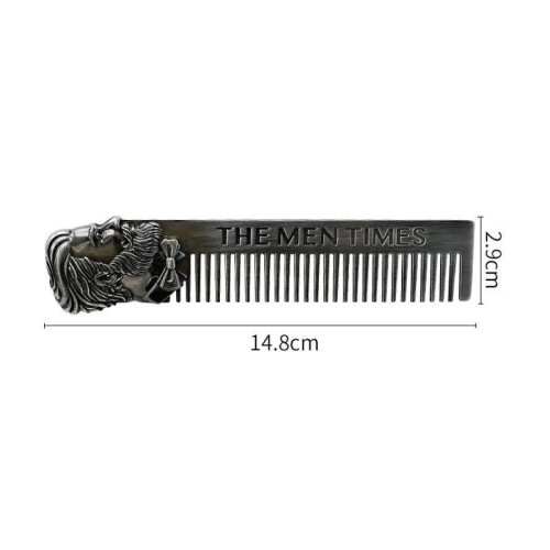 1pc Gentelman Barber Styling Metal Comb Ανοξείδωτη Ανδρική Χτένα Γενειάδας Εργαλεία Σμίλευσης για 2