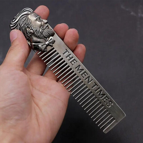 1pc Gentelman Barber Styling Metal Comb Ανοξείδωτη Ανδρική Χτένα Γενειάδας Εργαλεία Σμίλευσης για