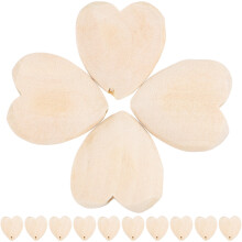 25 Stück unbehandelte Holzherzperlen, herzförmige Schmuckperlen, DIY-Herzperlen zum Valentinstag