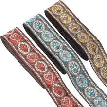 3-teiliges Jacquard-Band, 21 Yards Spitzenbesatz, gewebter Stoff mit Fransen zum Nähen, Basteln, für Hochzeiten, Geschenkverpackungen und