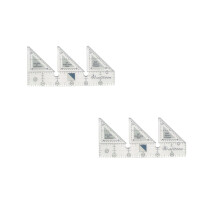 Xubond Tools, Kreatives Linealgitter 45 Doppelstreifen rutschfeste Viertelquadrat-Dreieck-Schneidehilfe für Näh-Messwerkzeuge, Werkzeuge