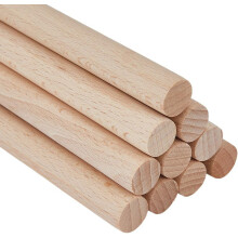 10 Stück Buchenholz-Bastelstäbe (7,87 x 0,59 Zoll), naturbelassen, unbehandelt, für DIY-Bastelarbeiten, Stricken, Wandteppiche und Heimdekoration