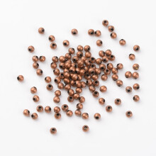 Mărgele distanțiere din fier, 50g, rotunde, fără nichel, roșu, cupru, 4mm, gaură: 1.5mm, 521 buc/50g, DIY