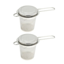 Teefilter aus Edelstahl, feinmaschig, 2 Stück