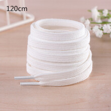 1 par de cordones planos gruesos de algodón para calzado deportivo, color blanco, 100 cm/120 cm/140 cm/160 cm.