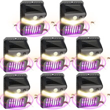 Solar Bug Zapper Outdoor 3in1 Mosquito Killer Lamp with LED Light and Motion Sensor for Garden Patio Camping