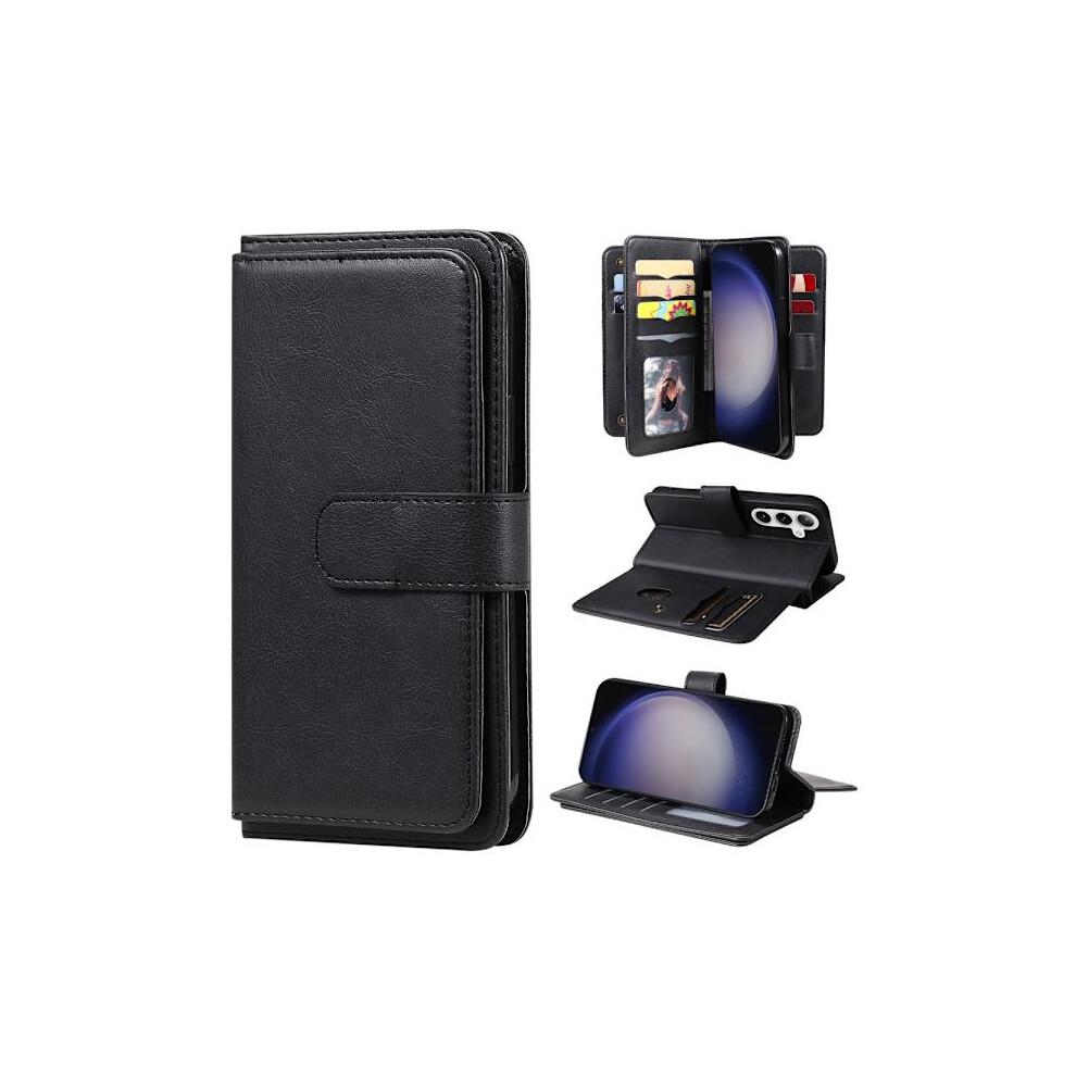 Skalo Compatible With Samsung S24+ 10-Compartment Wallet Case - Black 9395123157603
