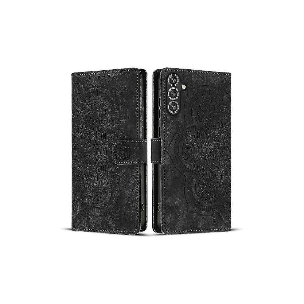 Frosted Leather Case For Mandala Emed Retro Phone For Compatible With Samsung Galaxy S24 5G Black 9395123157689