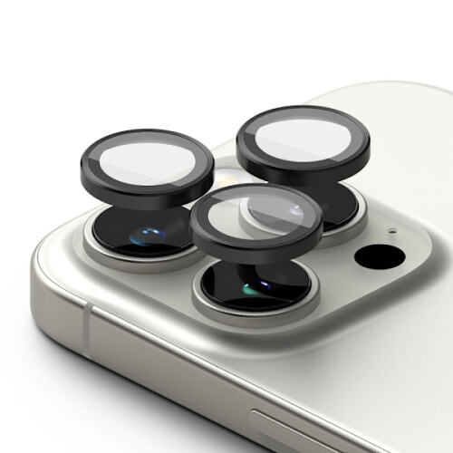 Ringke comhoiriúnach le iPhone16Pro / 16Pro Max2-PAC Cosaint Lionsa Dubh 2
