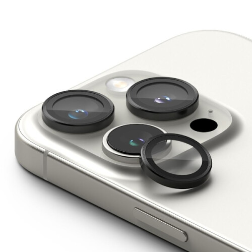 Ringke comhoiriúnach le iPhone16Pro / 16Pro Max2-PAC Cosaint Lionsa Dubh 1