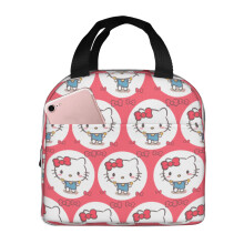 Lancheira térmica portátil Hello Kitty em alumínio, impermeável e resistente, ideal para escritório, piquenique, praia e viagens.