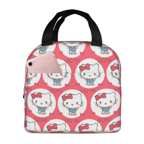 Φορητή τσάντα φαγητού Hello Kitty από αλουμινόχαρτο με μόνωση, αδιάβροχη και χοντρή,