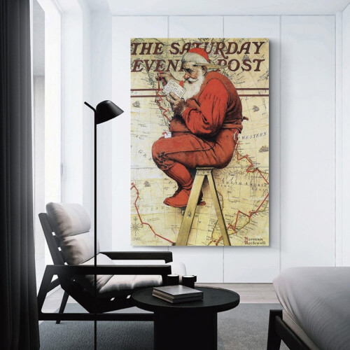Χριστουγεννιάτικη εκτύπωση Norman Rockwell (29) σε καμβά, 8x12 ίντσες - Διακόσμηση σπιτιού, 2