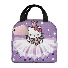 Lancheira Hello Kitty, Bolsa Térmica Reutilizável para Homens e Mulheres, Ideal para Trabalho, Piquenique e Atividades ao Ar Livre.