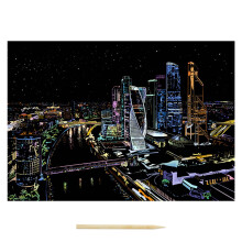 Juego de papeles para rascar coloridos, pintura de escena nocturna de la ciudad, decoración de sala de estar, pintura para decoración del hogar