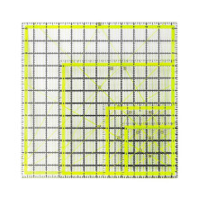 4 PCS Quilting Ruler, Square Quilting Rulers Fabric Cutting Ruler Acrylic Quilters Rulers Clear with Non Rings