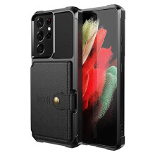Kompatibel med Samsung Galaxy S21Ultra - Etui med kortholder sort