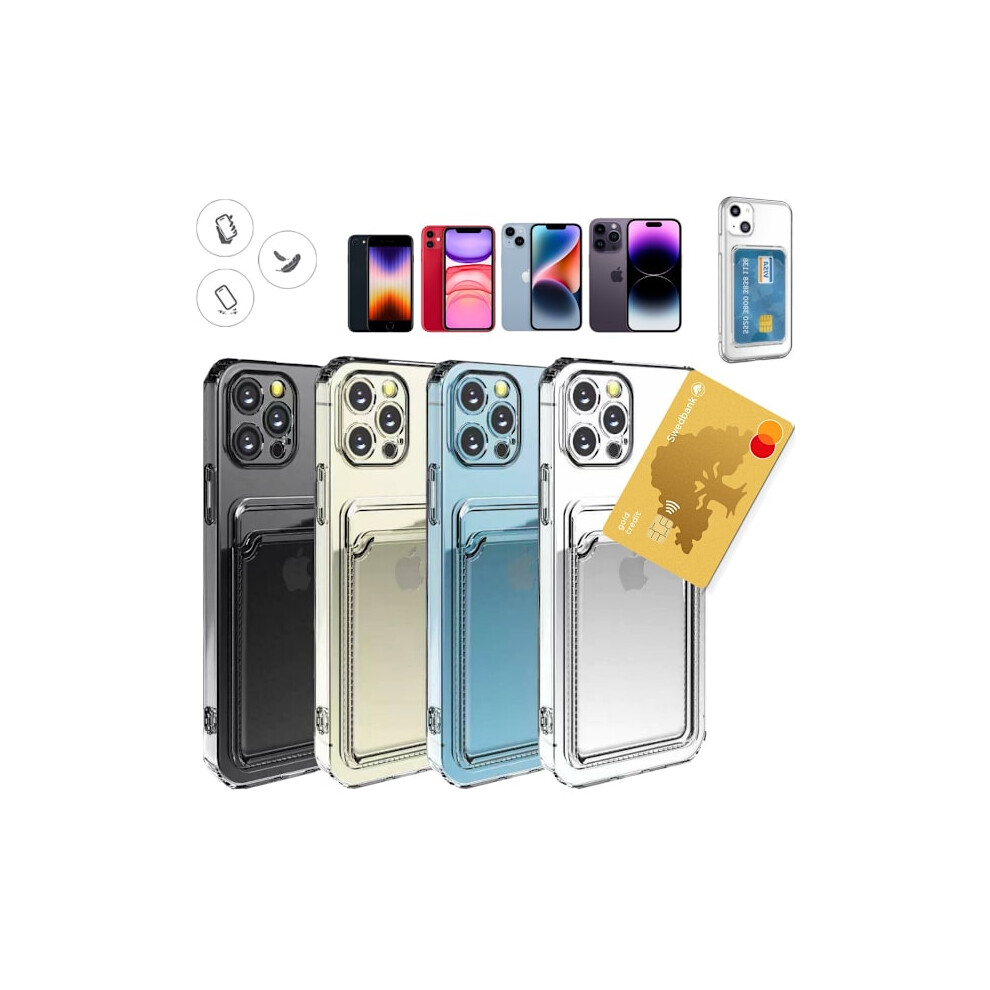 Compatible With Iphone 15/14/13/12/11/Se Case Card Holder Mobile Case Slot - Choose: Transparent Compatible With Iphone 15 Plus 9395123279596