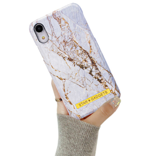 Kompatibel med iPhone Xr - Etui / Beskyttelse / Marmor Hvid 1