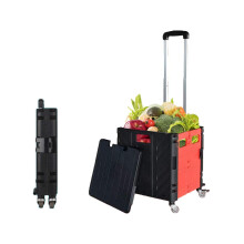 Heavy Duty Folding Shopping Cart with FourWheel Stability, 200lbs Capacity for Groceries and Travel