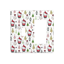 Hello Kitty Christmas Print Wall Panel Decor, Compatible with Switch, 4.5x4.5in, PC Material, for Home Bedroom Kitchen