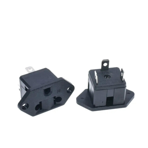 FOR2PCS125V15A US3-Anschlusssteckdose mit Schraublöchern, schwarz