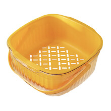 Kiplyki 2er-Pack großes Küchensieb-Set, doppelwandiger Kunststoff-Waschkorb für Obst und Gemüse, Abwasserschüsseln, abnehmbar