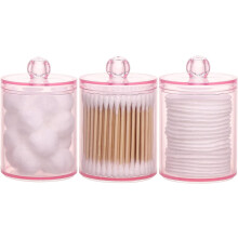 2 phíosa/3 phíosa/6 phíosa Sealbhóir Q-leideanna, Canisters Prócaí Seomra Folctha le haghaidh Dáileoir Stórála Ceap Swab Liathróidí