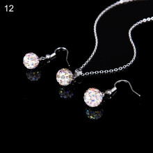 Damesmode strass hanger ketting met haakje oorbellen feest sieraden set