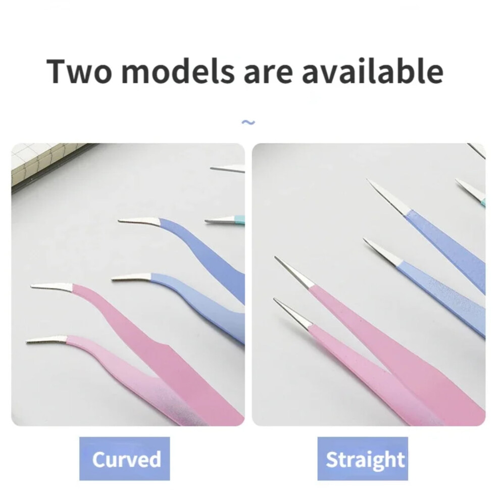 DEKAXID Colorful Nipper Colored Sequins Beads Rhinestones Picker Colorful Straight Curved Nail Art Tweezers Nail Art Tools Makeup Tools