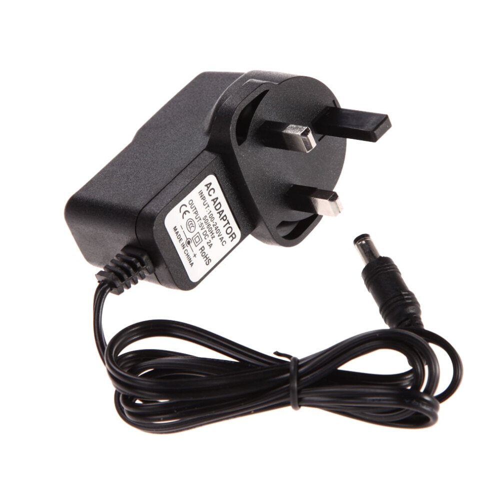 Jixopn 100-240V Power Supply Charger Uk Plug Ac Adapter Charger 5.5 X 2.5Mm Transformer Wall Adapter To Dc 5V 2A 9395123385679