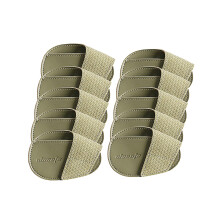 Durable Lightweight PU Golf Iron Head Covers Set, Compatible with Most Clubs, Green, Practical Outdoor Sport Gift for Golfers