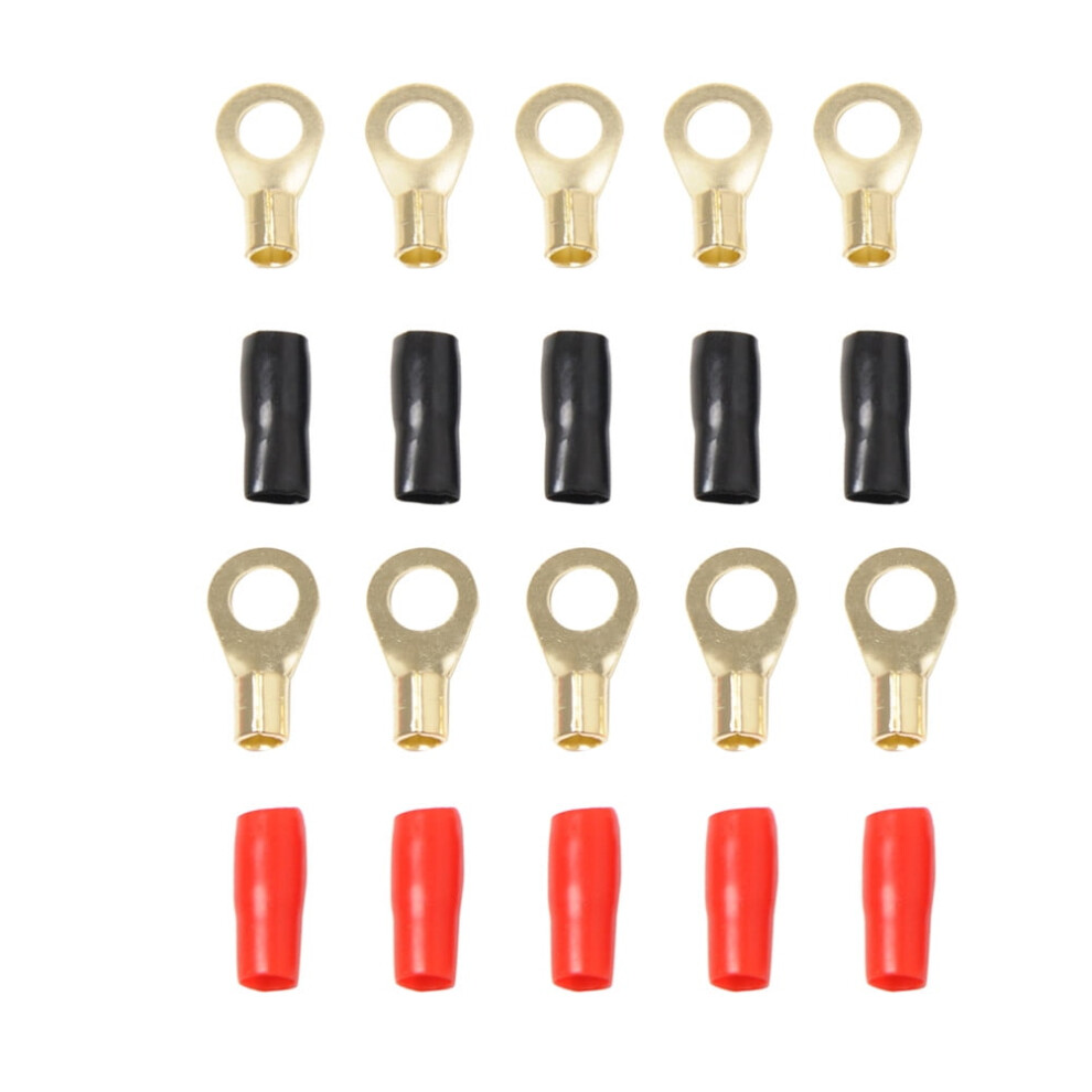 5 Pairs 8Ga Copper Tin Plated Spade Terminals, Compatible With Speaker Wire Cable Connectors - Fork Adapters Crimp Plugs 9395123386997
