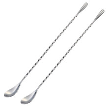 Emlimny barlepels, cocktailroerders voor drankjes, roestvrij staal, 30 cm lange steel, zilverkleurig, 2 stuks