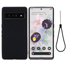 til Pixel7Pro Pure Color flydende silikone stødsikkert telefoncover - perfekt sort